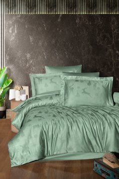 Постельное белье First Choice евро размер жаккард - Midas crepe green