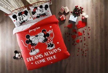 Постельное белье TAC на резинке - Mickey & Minnie Dreams Glow
