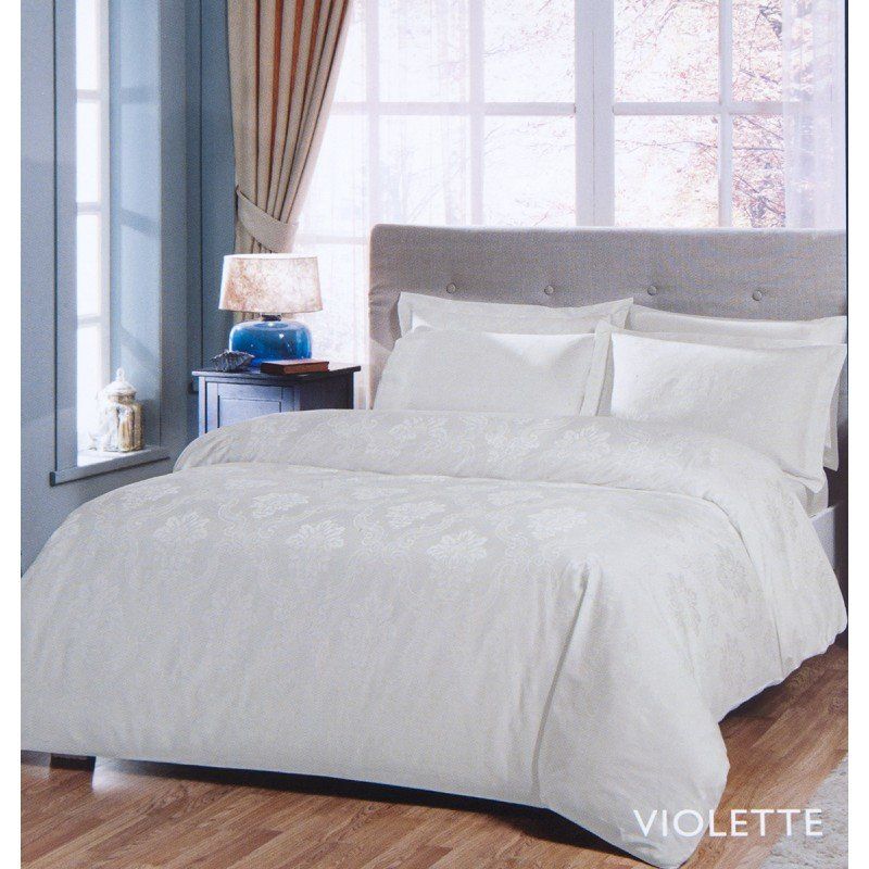 Постельное белье TAC жаккард PVC - Violette ekru