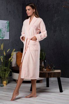 Халат бамбуковый велюр махра Nusa 3625 somon 3XL
