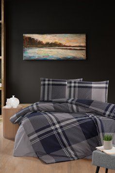 Постельное белье First Choice фланель евро размер - veldor navy blue