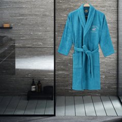 Халат махровый Beverly Hills Polo Club ХS/S - turquoise голубой
