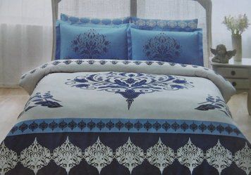 Постельное белье TAC Deluxe евро - Venna blue