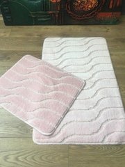 Набор ковриков в ванную комнату IzziHome 60*50 + 60*100 см - Symbol zigzag пудра