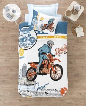 Постельное белье Cotton Box подростковое - Cross Mavi