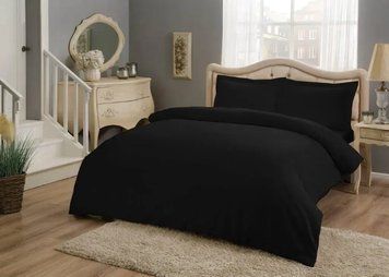 Постельное белье Tac basic сатин однотонный king size - black XL
