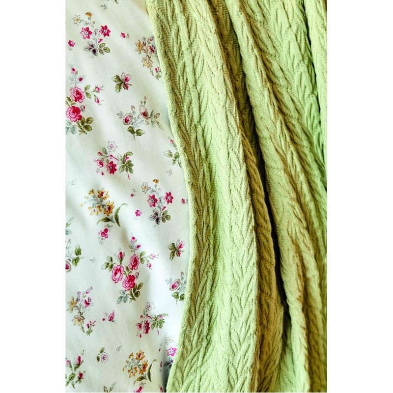 Набор постельное белье с покрывалом пике Karaca Home - Sonya yesil зелёный пике 200*230 евро