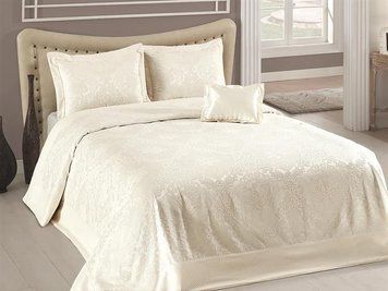 Покрывало First Choice Sonil 240*260 с наволочками 50*70 - Romia krem
