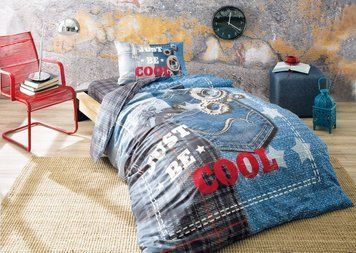 Постельное белье Tac Teen Ranforce - Cool mavi подростковое