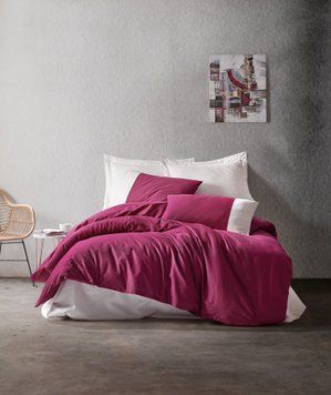Постельное белье ранфорс Cotton Box Plain Sport - Bordo krem