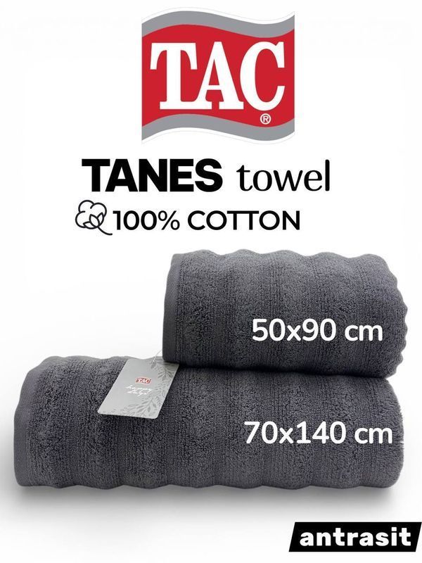Полотенце Tac Tanes micro cotton антрацит 50*90