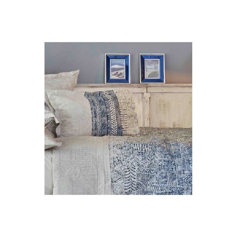 Набор постельное белье с одеялом Karaca Home - Marea mavi голубой евро