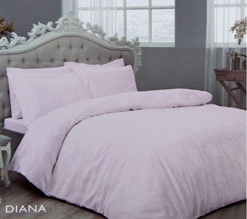 Двухспальное евро постельное белье TAC сатин жаккард - Diana lila