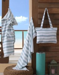Пляжное полотенце Hobby Stripe Peshtemal 70*140 - голубое