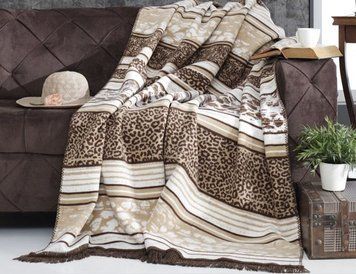 Плед Diva хлопок 180*220 см - Leopard brown