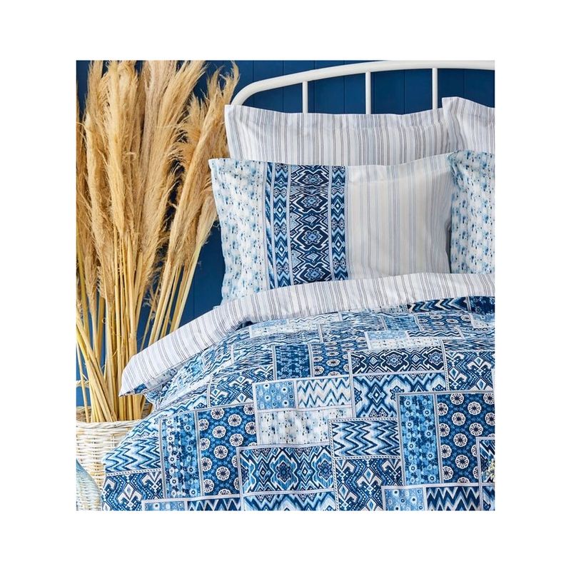 Постельное белье Karaca Home ранфорс - Pietra mavi голубой полуторный