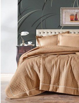 Покрывало Diamond Cotton Box 260*230 - бежевое