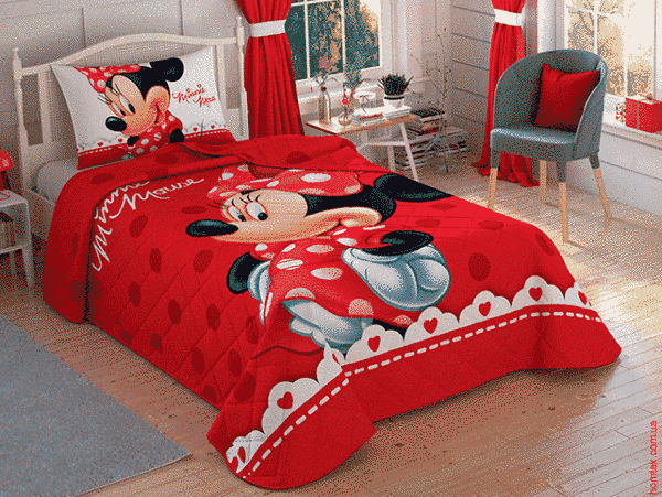 Покрывало Tac Disney стеганное 160*220 см с наволочкой - Minnie  Lovely