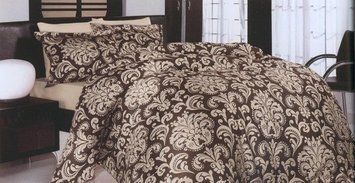 Постельное белье Altinbasak сатин полуторный - Era kahve