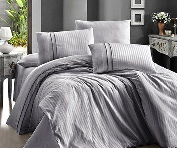 Постельное белье First Choice сатин де люкс - Stripe style gri