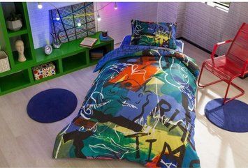 Постельное белье Tac Teen Ranforce Graffiti - Face Mor подростковое