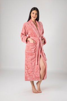 Халат женский бамбуковый Nusa 8650 пудра