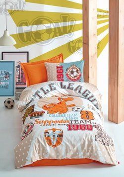 Постельное белье Cotton Box подростковое - Little Team Turuncu