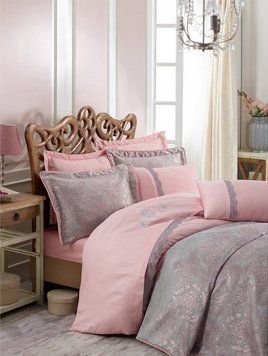 Покрывало Platinum жаккард Cotton Box 250*260 - Ornella серое