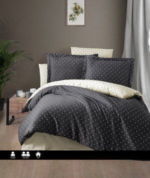 Постельное белье First Choice сатин люкс полуторный - point anthracite