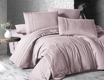 Постельное белье First Choice сатин де люкс - Stripe style pudra