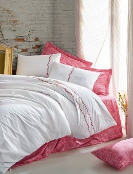 Постельное белье Cotton Box&trade; Majestic с вышивкой евро - Coco mercan