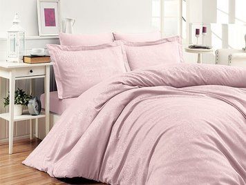 Постельное белье First Choice евро размер жаккард - Sare pembe