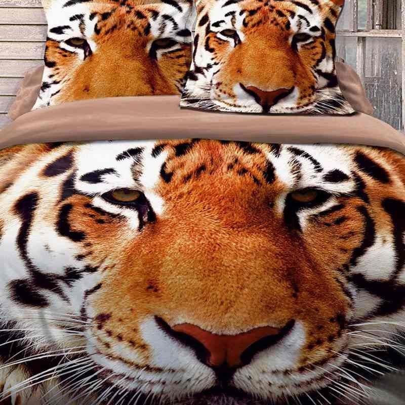 Постельное белье сатин 3D Love You евро - Тигр