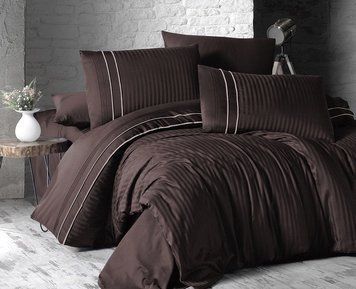 Постельное белье First Choice сатин де люкс - Stripe style cikolata
