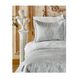 Набор постельное белье с покрывалом + плед Karaca Home - Adrila silver серебро евро (10)