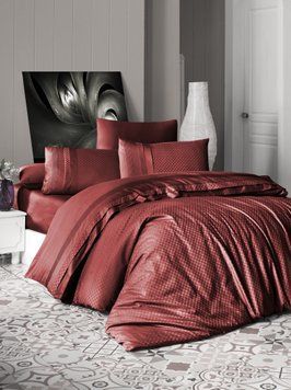 Постельное белье First Choice сатин де люкс -  square style cinnamon