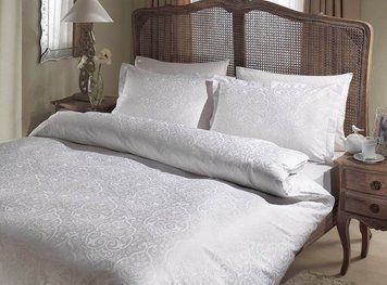 Постельное белье TAC жаккард PVC - Gardenia beyaz