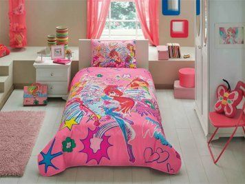 Покрывало Tac Disney стеганное 160*220 см с наволочкой - Winx Girl Empowerment