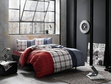 Постельное белье Tac Teen Ranforce на резинке - Cloud красный