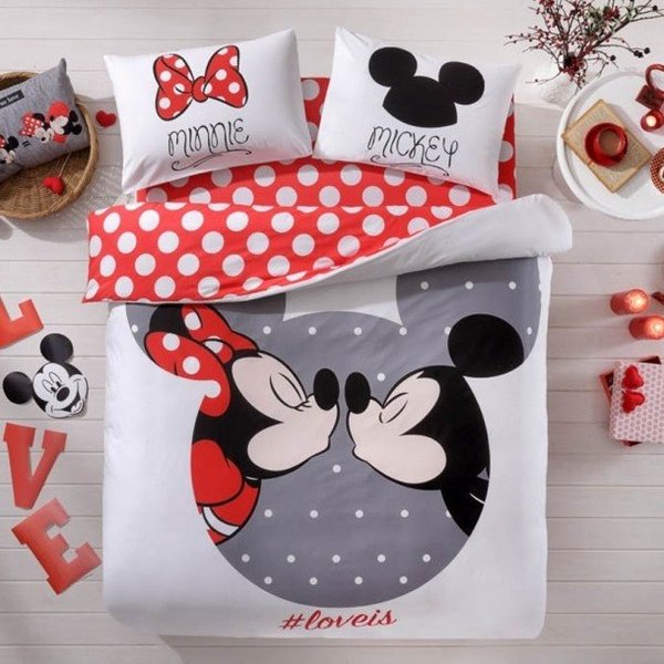 Постельное белье TAC на резинке - Mickey & Minnie Love Is