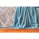 Набор постельное белье с пледом Karaca Home - Fiorela petrol синий евро
