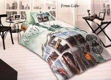 Постельное белье подростковое 3D сатин First Choice - Free Life
