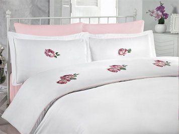 Постельное белье Cotton Box сатин с вышивкой - Rose