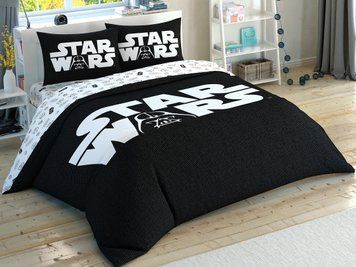 Постельное белье TAC на резинке - Star Wars glow евро