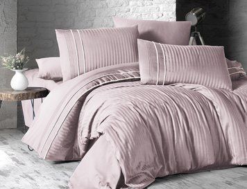 Постельное белье First Choice сатин де люкс семья -  stripe style pudra (powder)