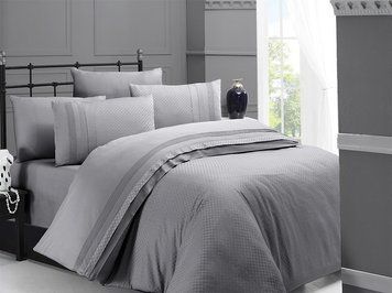 Постельное белье First Choice сатин де люкс - Square style gri
