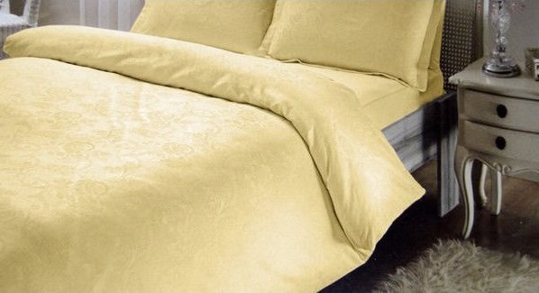 Двухспальное евро постельное белье TAC жаккард - Karois gold