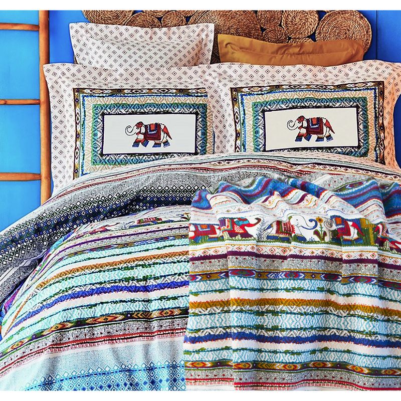 Набор постельное белье с покрывалом пике Karaca Home - Perez hardal pike jacquard евро