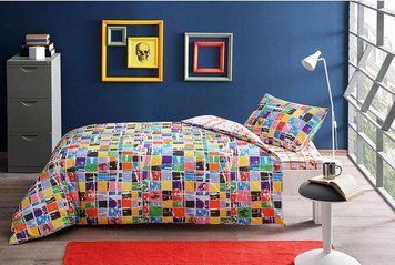 Постельное белье Tac Teen Ranforce Graffiti - Square oranj подростковое