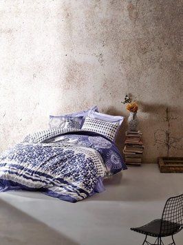 Постельное белье Cotton Box&trade; ранфорс евро - Lucca Mavi